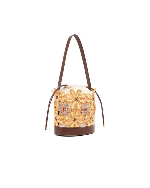Marni Metallic Flower Embellished Bucket Bag