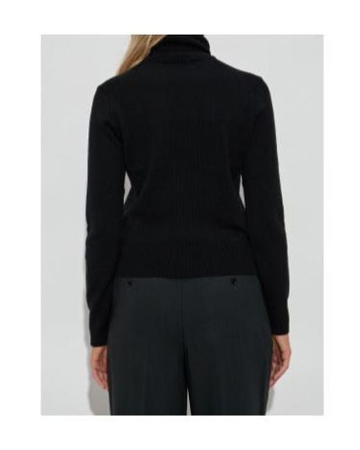 AMI Black Ami De Coeur Embroidered Turtleneck Jumper