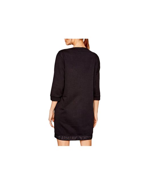 Emporio Armani Blue Straight Long-Sleeved Dress