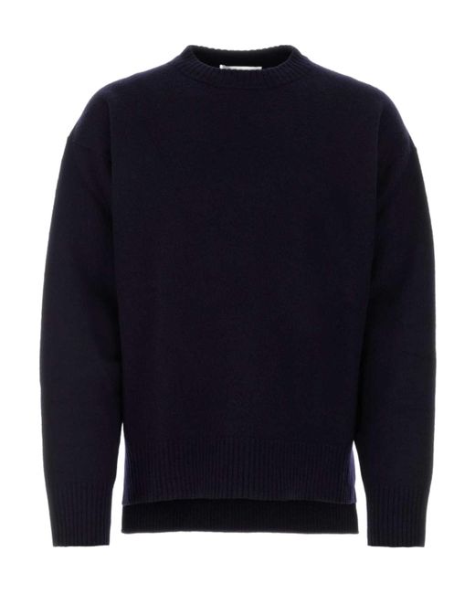 Jil Sander Blue Crewneck Knitted Jumper for men