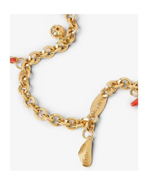 Fendi Metallic Marine-Inspired Pendant Charm Chain