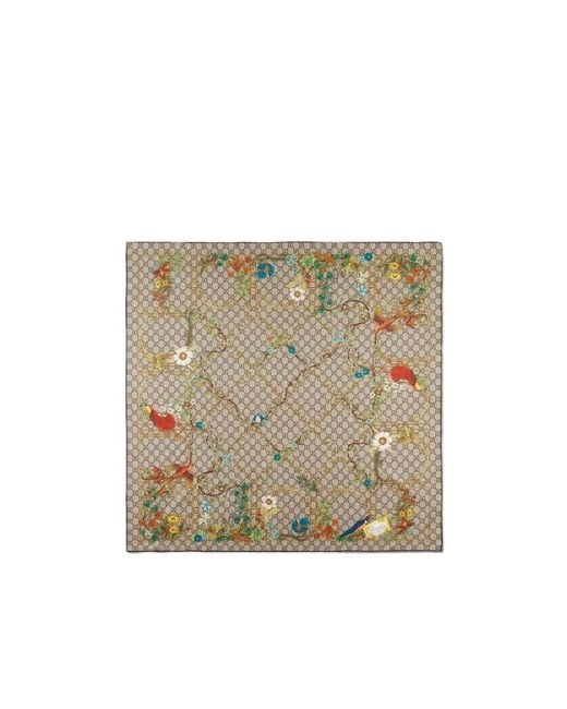 Gucci Natural Floral Print Scarf
