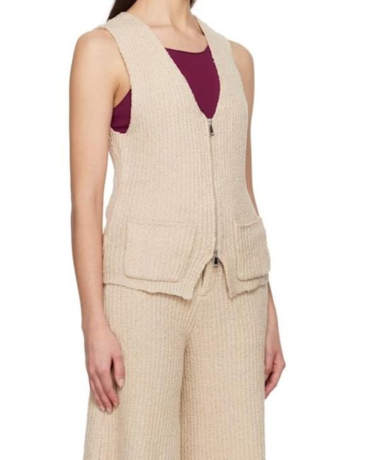 AYA MUSE Natural Elastic Ribbed Knitted Jacket