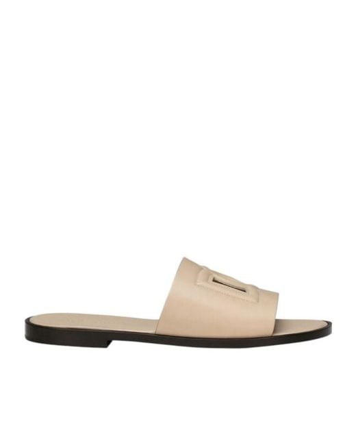 Dolce & Gabbana White Dg Cut-Out Detailed Slides for men