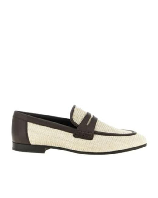 Brunello Cucinelli White Raffia Loafers
