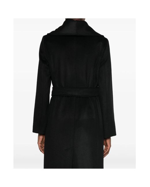 Max Mara Black Collared Long-Sleeved Coat