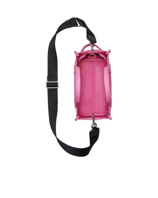 Marc Jacobs Pink Logo Printed Zip-Up Small Tote Bag