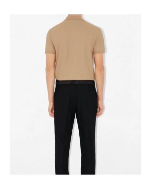 Burberry Natural Check-Trim Logo Polo Shirt for men