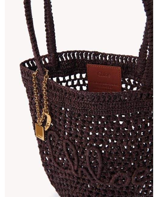 Chloé Red Chloé Small Summer Banana Raffia Tote Bag