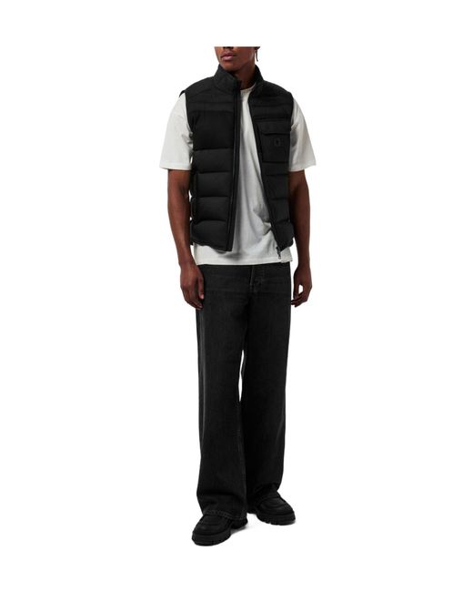 Moncler Black Stand-Collar Quilted Down Vest for men