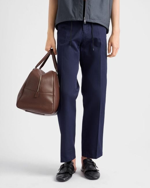 Prada Blue Tapered Chino Pants for men