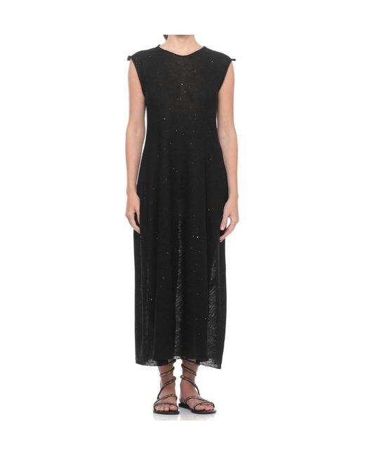 Antonelli Black Dafne Sequined Knitted Dress