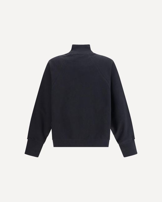Balmain Blue Leopard Print High Neck Sweatshirt