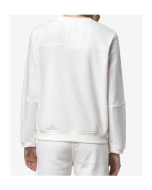 K-Way White Logo V-Neck Sweatshirt for men