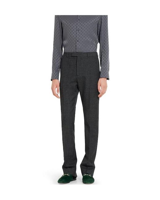Gucci Black Mouliné Pants for men
