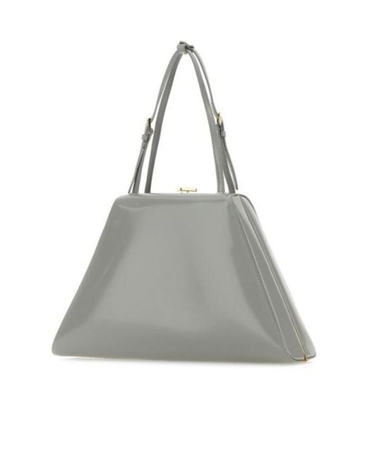 Prada Gray Logo Handbag