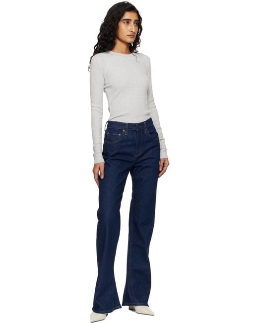 Agolde Blue Mid-Rise Bootcut Jeans