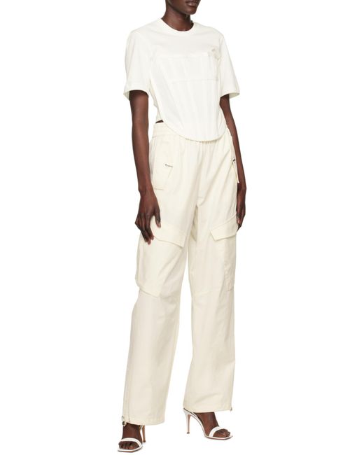 Dion Lee White Corset Organic Cotton T-Shirt for men