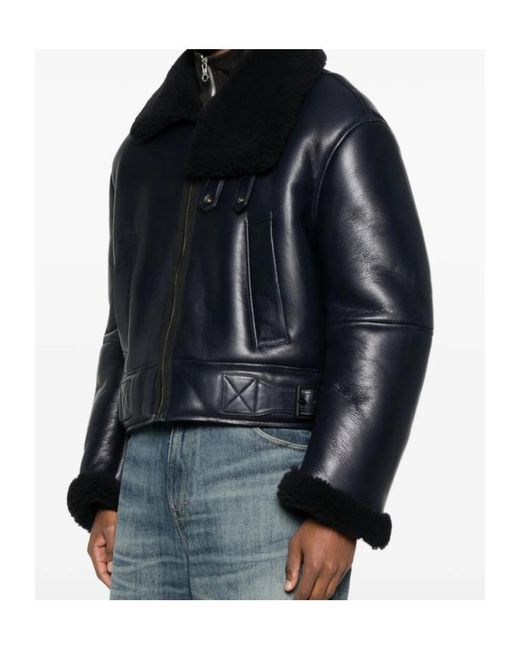 Acne Black Zip-Up Leather Jacket for men