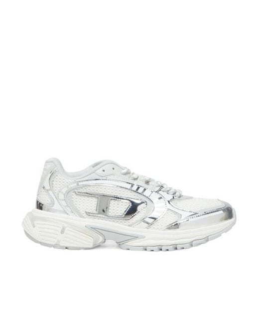 DIESEL White Sneakers With Insert Design
