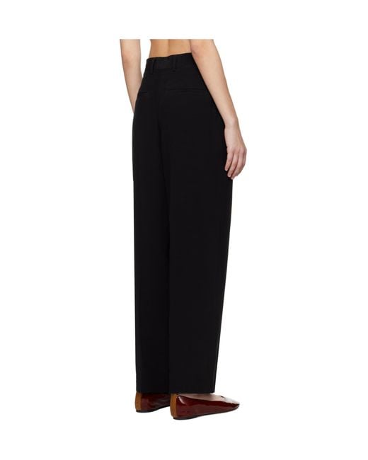 Totême Black Totême Double-Pleat Summer Trousers