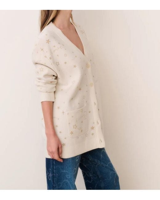 LoveShackFancy Natural Mar Star-Pattern Cardigan