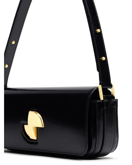 Patou Black Le Lock Leather Shoulder Bag