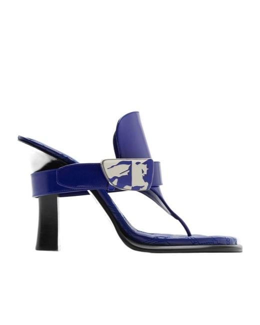 Burberry Blue Bay Equestrian Knight Motif Sandals