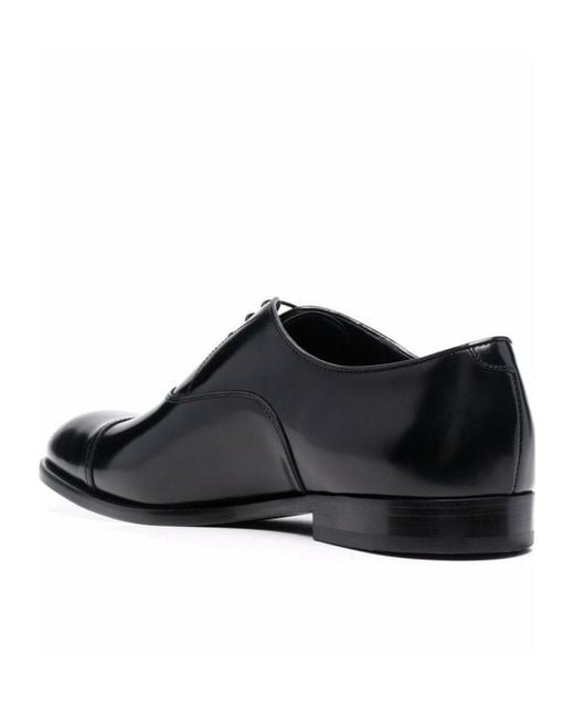 Doucal's Black Almond Toe Lace-Up Shoes for men