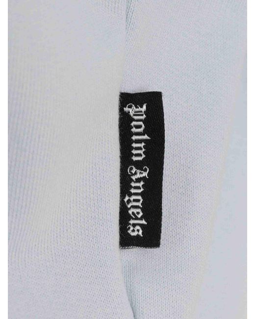 Palm Angels Blue Classic Logo Oversized Hoodie for men