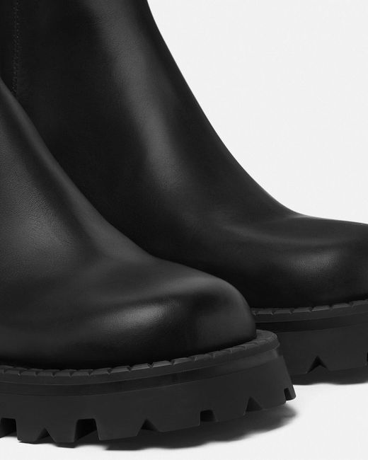Versace Black Zip-Up Ankle Boots