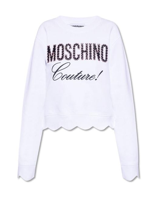 Moschino White Logo Sweater