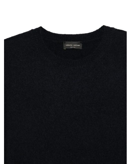 Roberto Collina Black Crew-Neck Long Sleeved Jumper for men