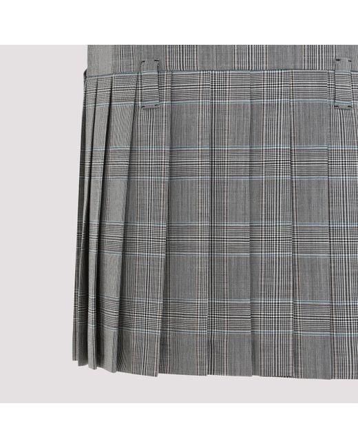 Miu Miu Gray Prince Of Wales Checked Mini-Dress