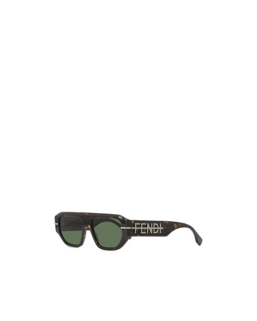 Fendi Green Eyewear Graphy Logo Sunglasses for men