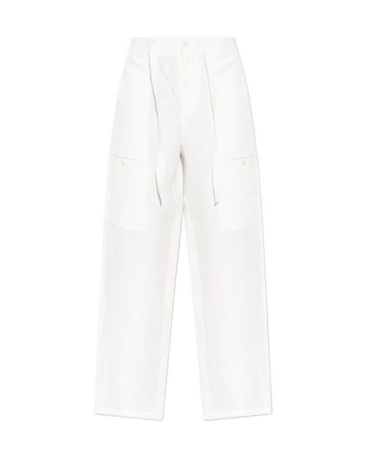 Jil Sander White Wide-Leg Cargo Pants