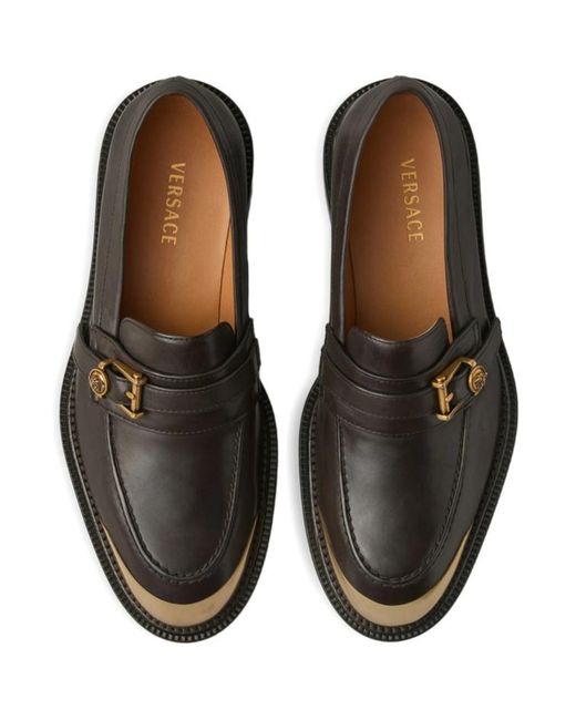 Versace Black Round-Toe Loafers