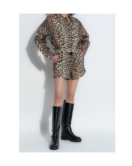 Ganni Black Leopard-Print Jacket