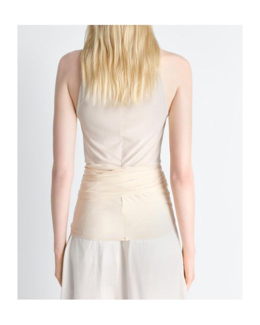 Lemaire White Sleeveless Wrap Tops