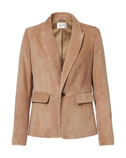 FRAME Natural Single-Breasted Suit Jacket