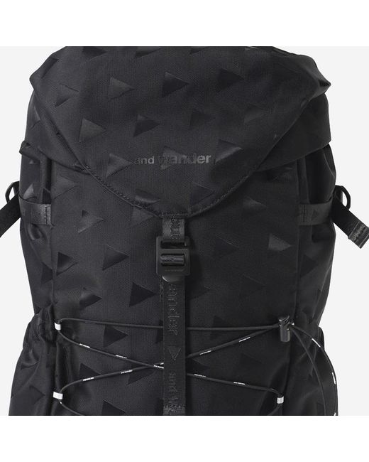 And Wander Black Triangle Jacquard Backpack for men