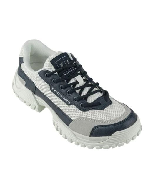 ARMANI EXCHANGE Blue Lace-Up Sneakers for men
