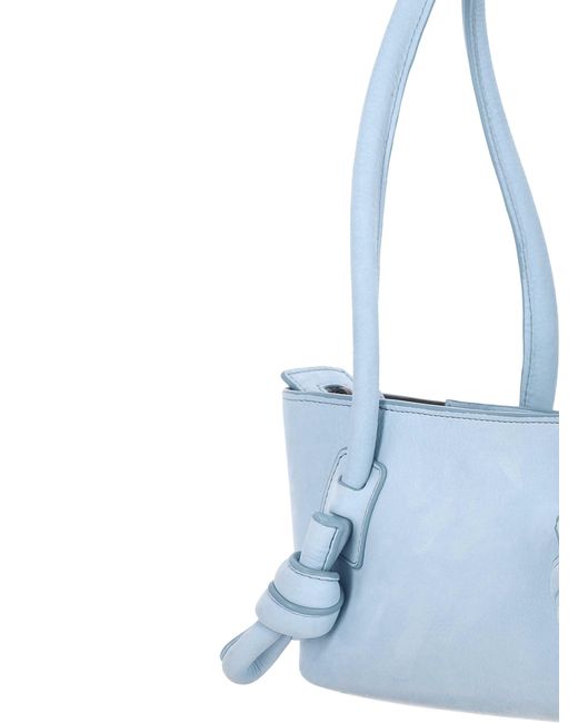 Hereu Blue Fleca Knotted-Handle Mini Shoulder Bag