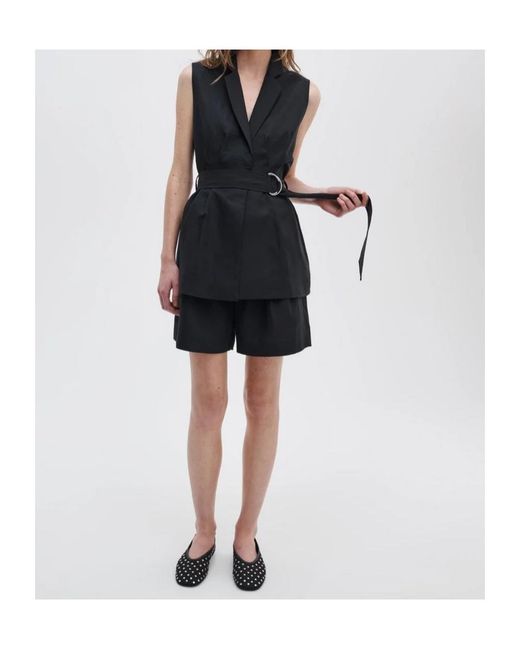Rag & Bone Black Belted Sleeveless Blazer