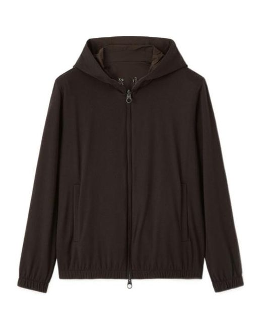 Loro Piana Brown Hooded Bomber for men