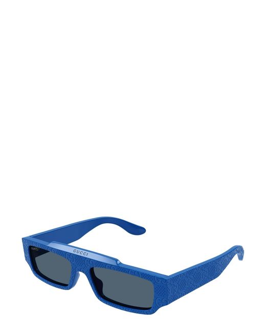 Gucci Blue Eyewear Rectangle-Frame Sunglasses for men