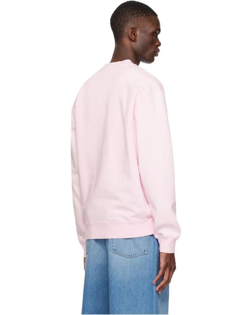 Jacquemus Pink Logo Patch Crewneck Sweatshirt for men