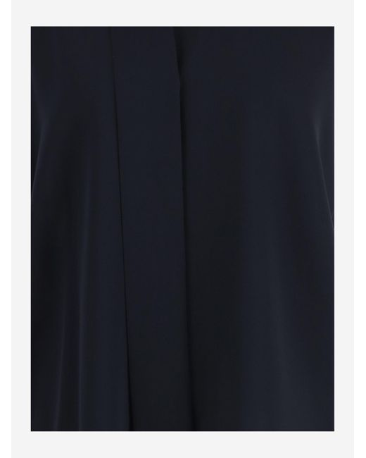 Vince Blue Cap-Sleeve Silk Blouse