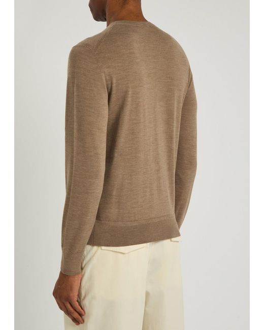 Tom Ford Brown Crew-Neck Wool Jumper for men