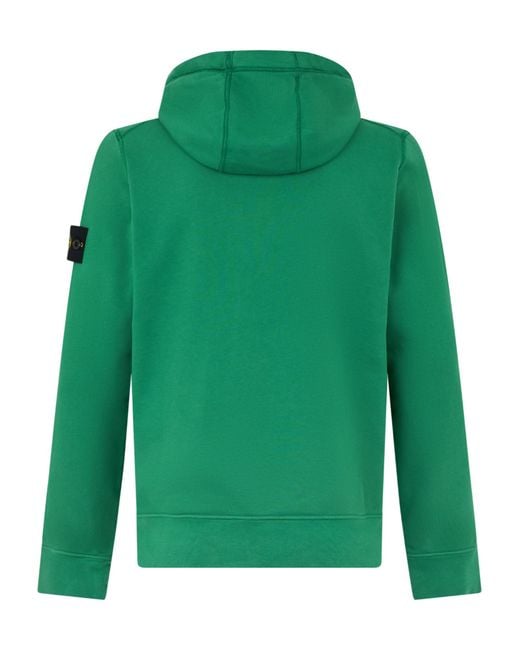 Stone Island Green Logo-Patch Sweatshirt for men